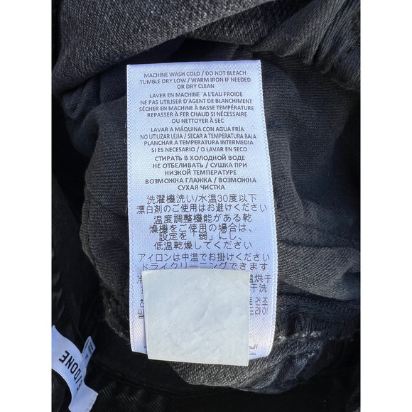 RE/DONE High Rise Loose Women's‎ Black Wash Denim Jeans Split Hem Size 26 NWT - Picture 6 of 12